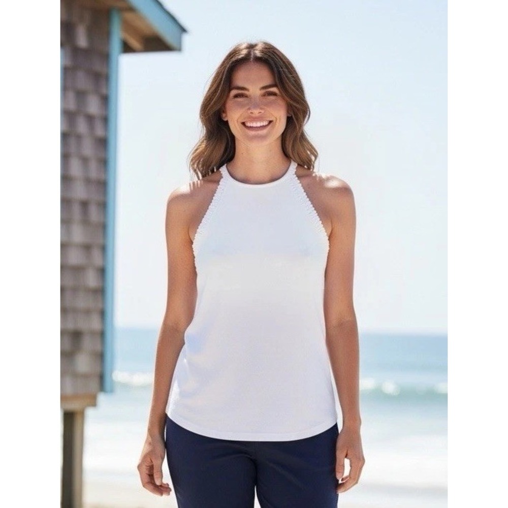 New Lilly Pulitzer Medium Shay Top Resort White Size M Shirt Blouse Tank RARE